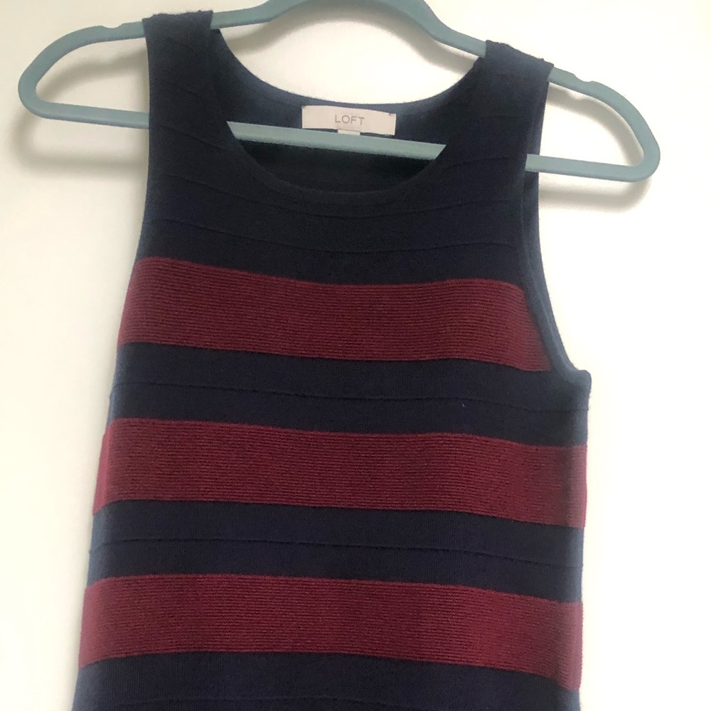 LOFT Red and Navy Knit Dress. Never worn.